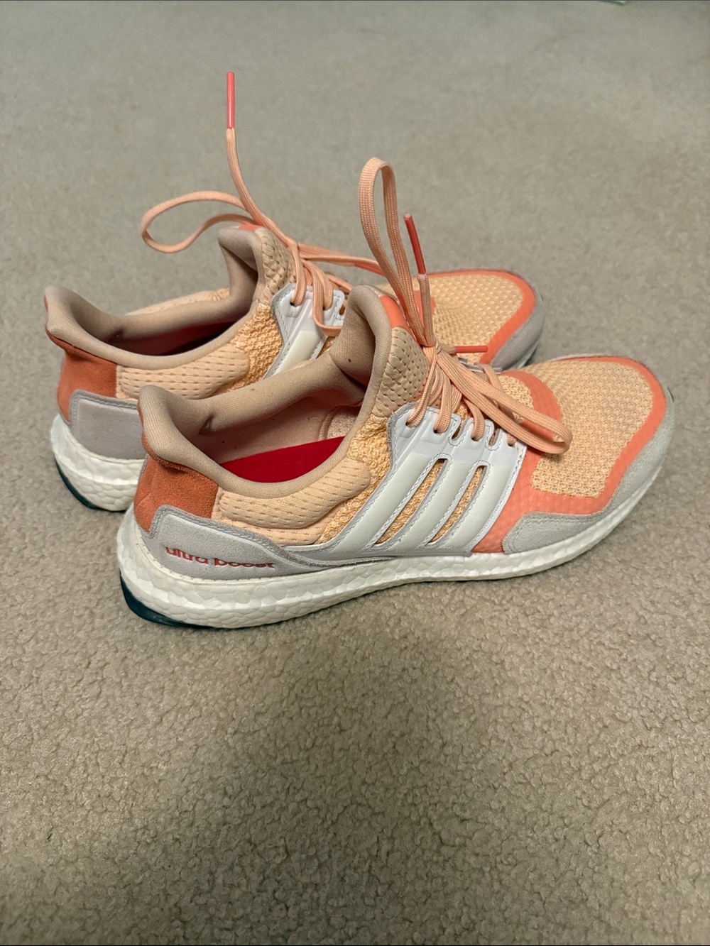 Adidas Women’s Ultra Boost Shoes - Peach/Orange & White/Off-White